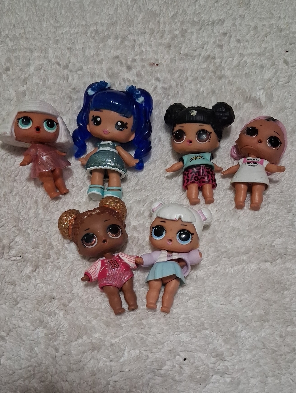 L.O.L. Surprise! Dolls Lot - Blue, White, Pink, Gold & Black Accents